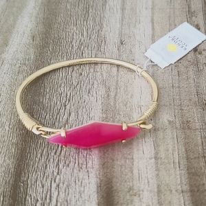 Kendra Scott Lawrence Brushed Gold Azalea Pink Cuff Bracelet